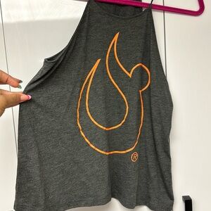 HotWorx Dark Grey flowy tank top with HotWorx logo. New without tags